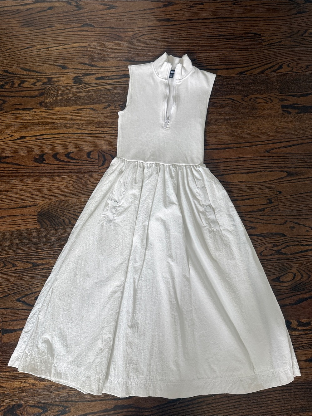 Steve Madden White Sleeveless Knit Bodice Full Skirt Dress size xs